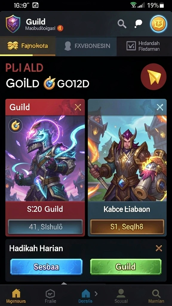 Tampilan awal GALAXY77 yang menarik dan penuh warna.