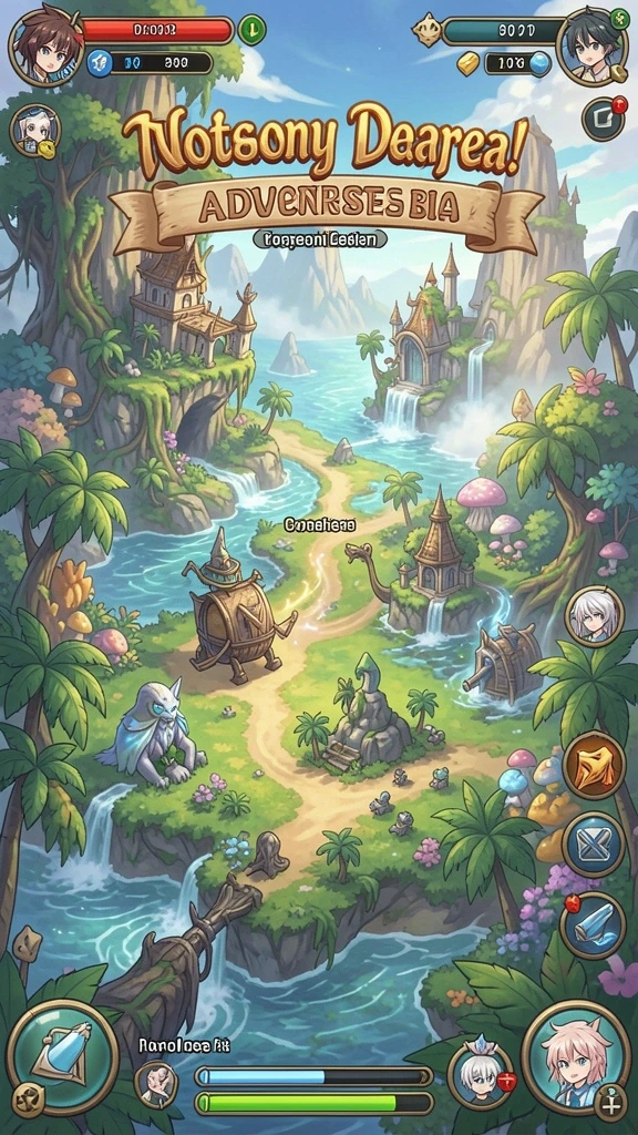 Screenshot menampilkan mesin slot dengan tema petualangan.