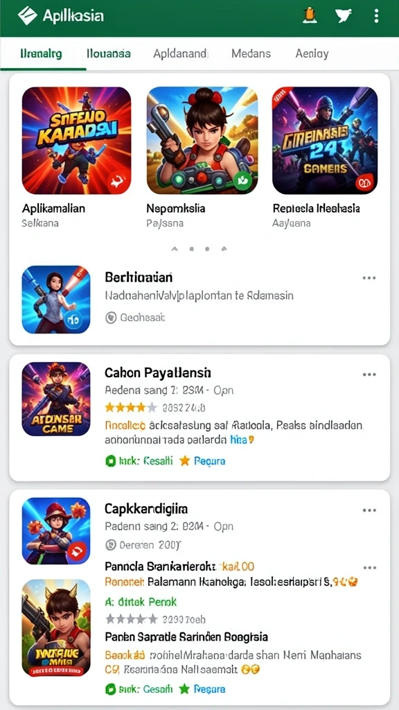 Variasi permainan yang melimpah dan menarik.