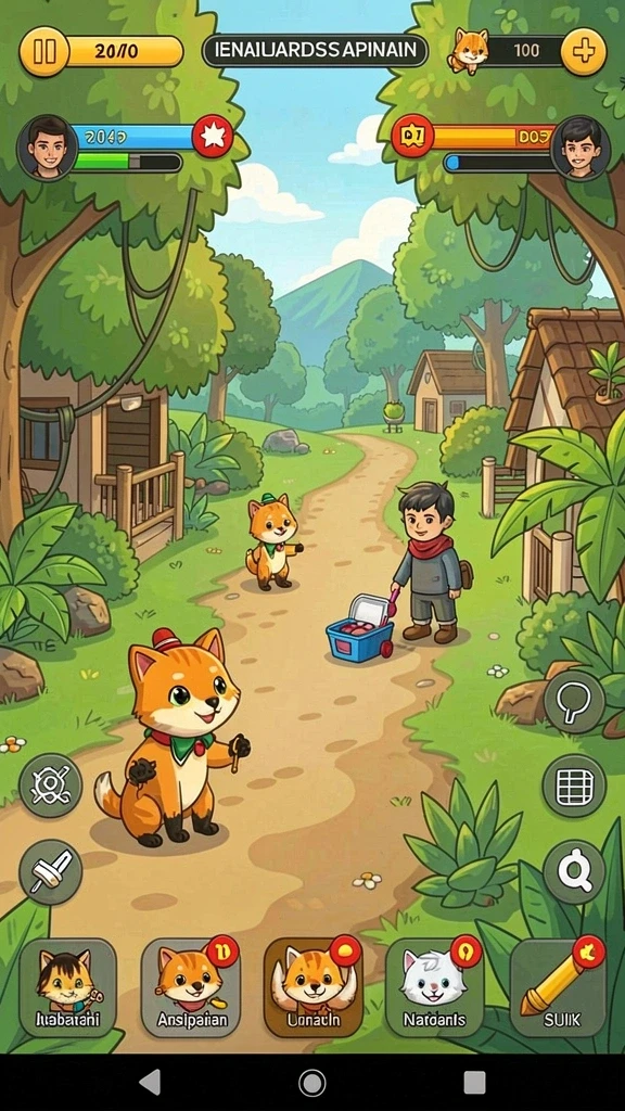 Tangkapan layar menggambarkan interaksi sosial antar pemain dalam game.