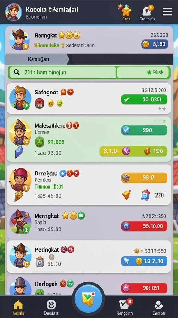 Tangkapan layar kedua menampilkan item-item menarik yang dapat ditemukan.